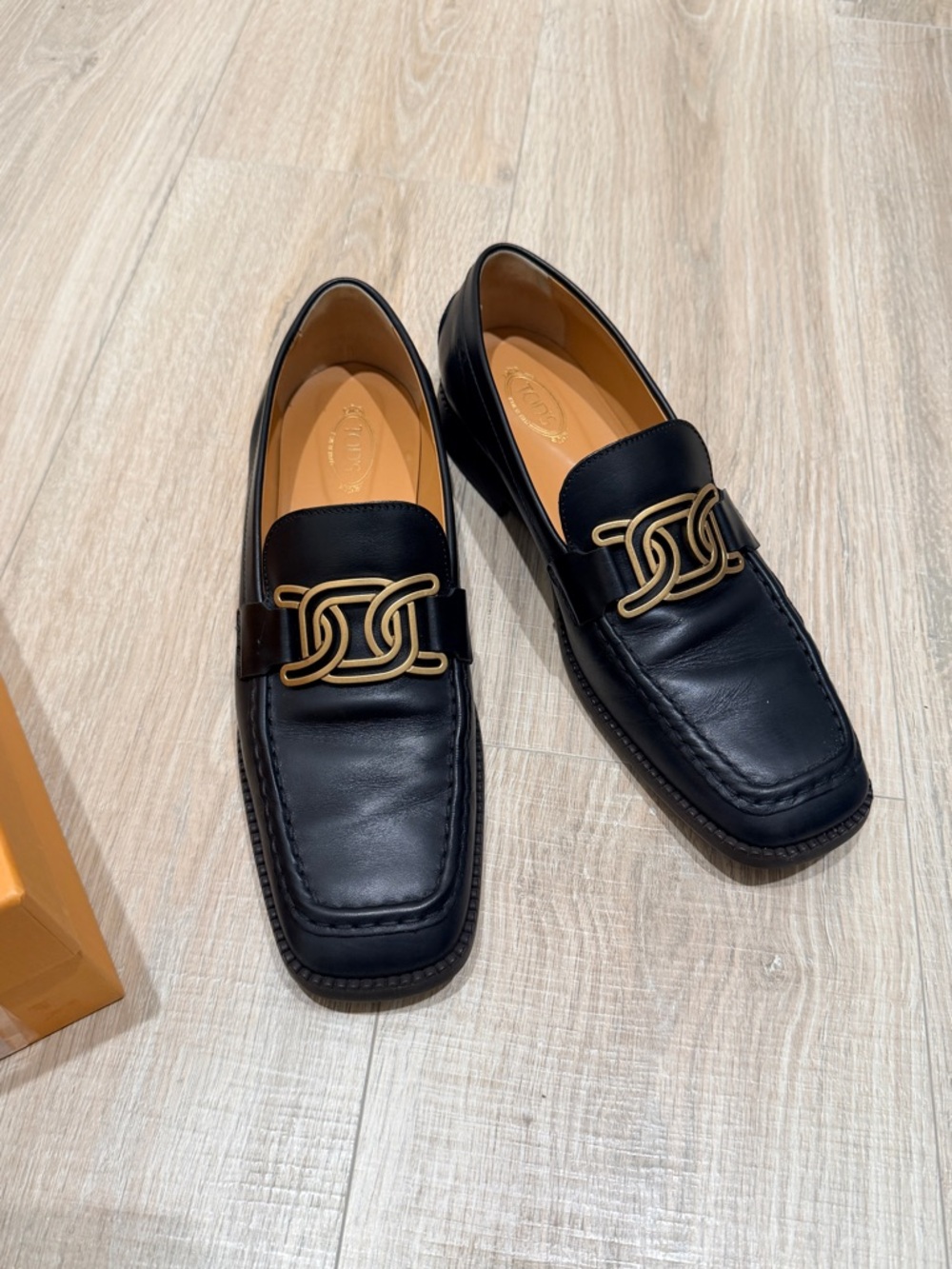 Tod's Gomma Flat Black Leather Loafers